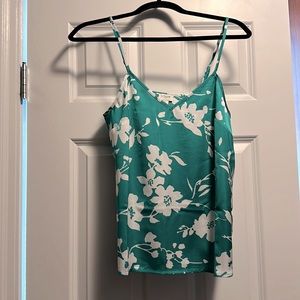 J. Crew green and white floral camisole